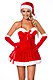 Weihnachts-Kleid mit Mütze rot/weiß