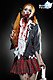 Zombie Schoolgirl Komplettset grau/rot/weiß